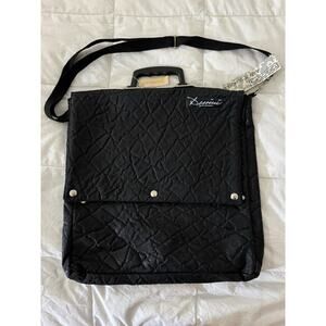 DESSINI Holland Black Laptop Bag VTG Y2K Dutch Leather Pebbled Handle Messenger